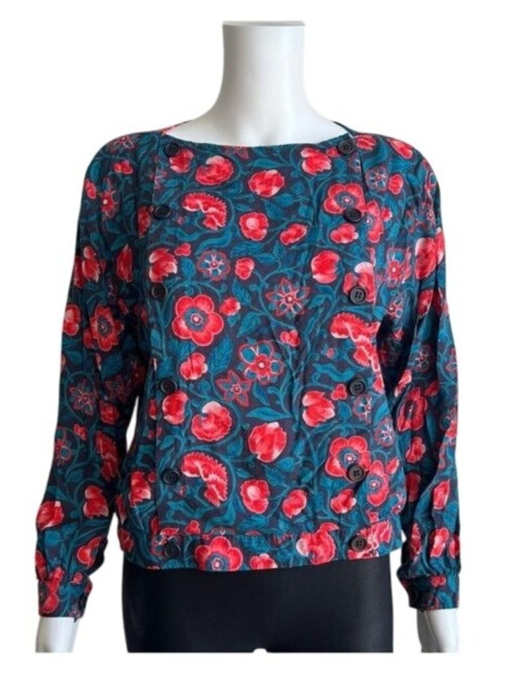 Vintage Halston 1980s Long Sleeve Top - S